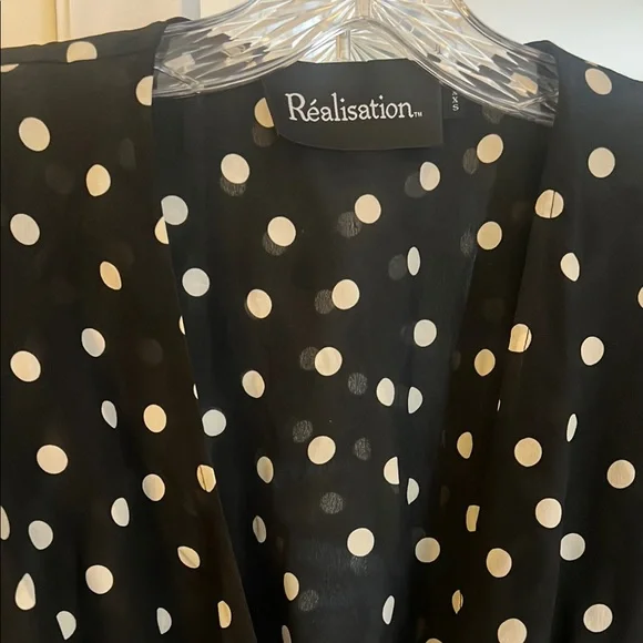 Realisation Par Black and White Polka Dot Silk Dress - Picture 2 of 3